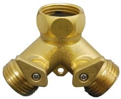Solid two-way garden brass valve