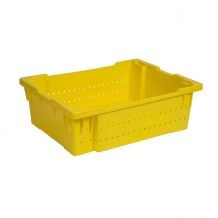 Yellow Vented Harvest Container