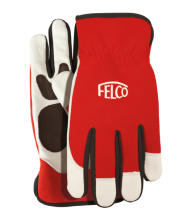 Gants de travail rouge et blanc en cuir | Felco