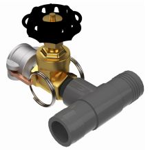 ADAPTATEUR DE TÉ 1-1/4'' X 3/4'' VALVE D'ARRÊT X FEMELLE CAM LOCK 3/4''