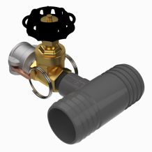 Adapteur en TÉ 2'' X 3/4'' Valve D'Arrêt X Femelle CAM LOCK 3/4''